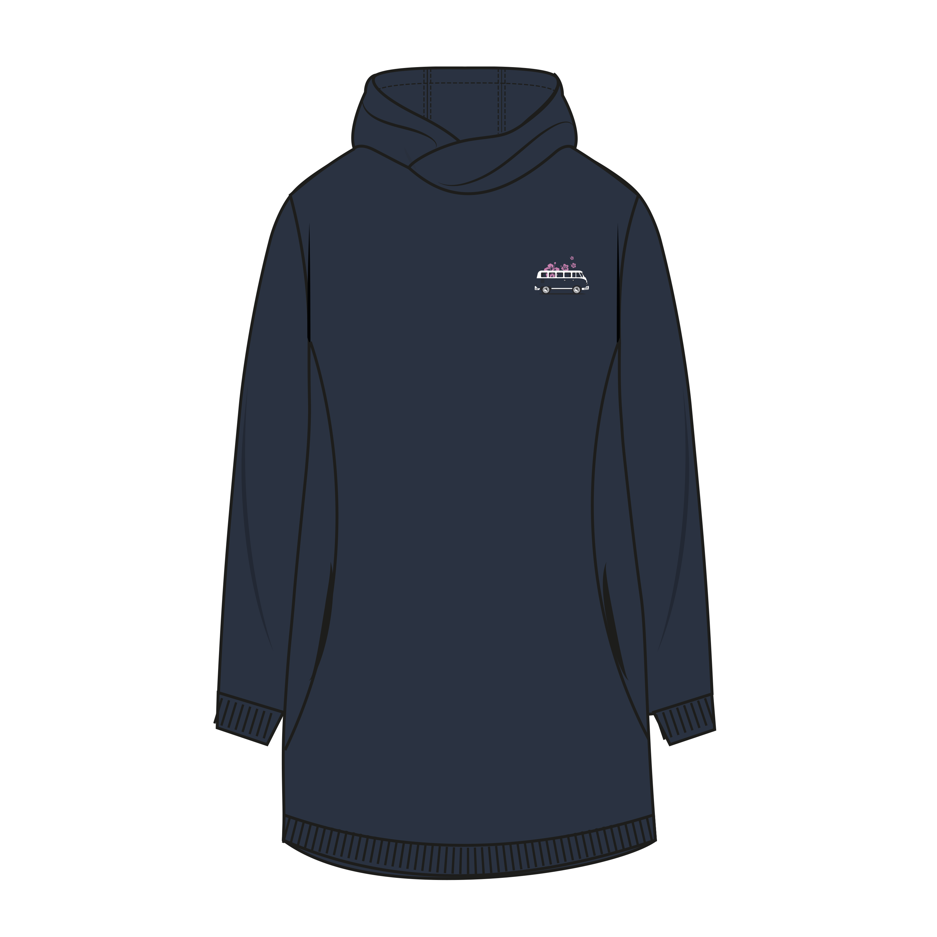 Muggelig Long Hooded Sweat - nightblue