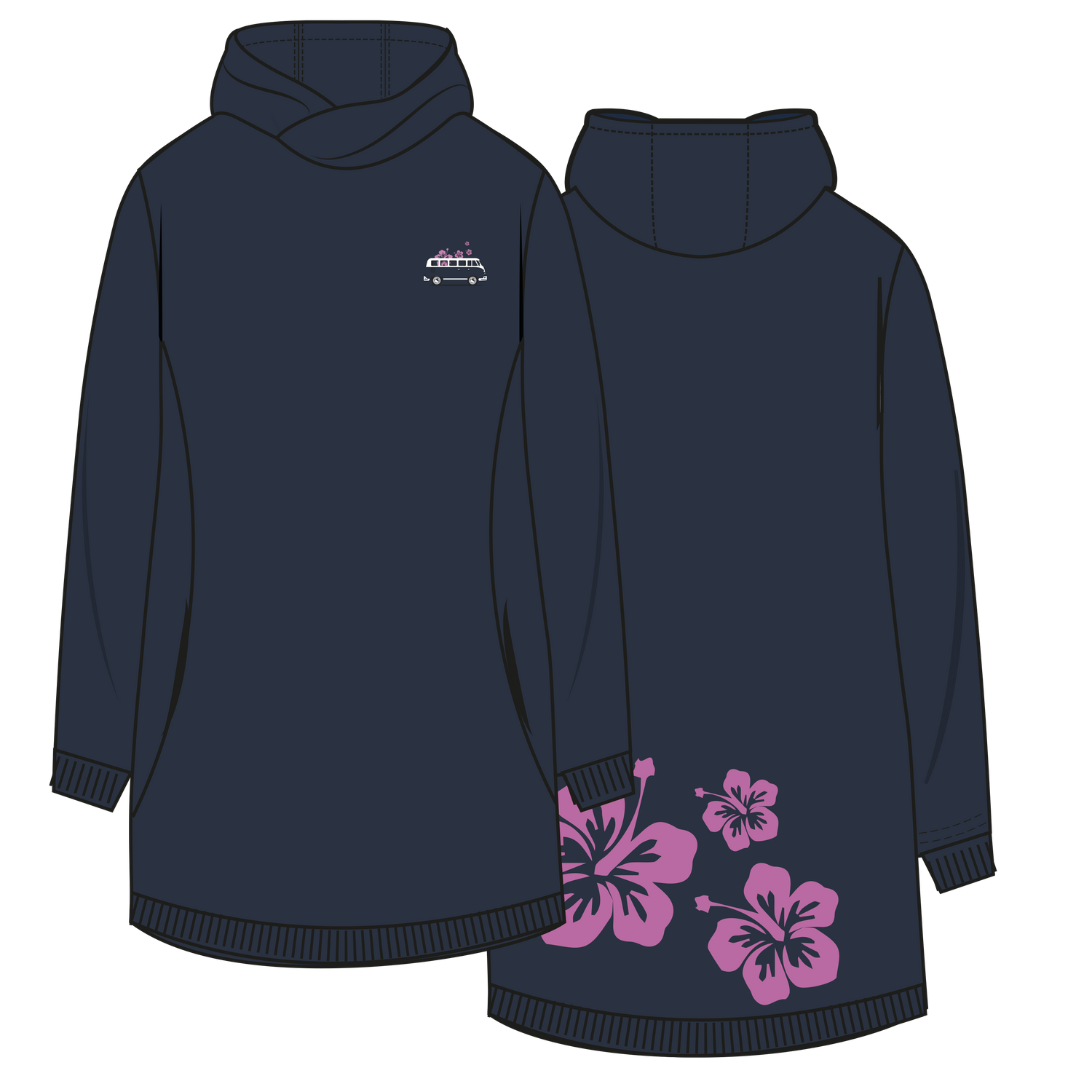 Muggelig Long Hooded Sweat - nightblue