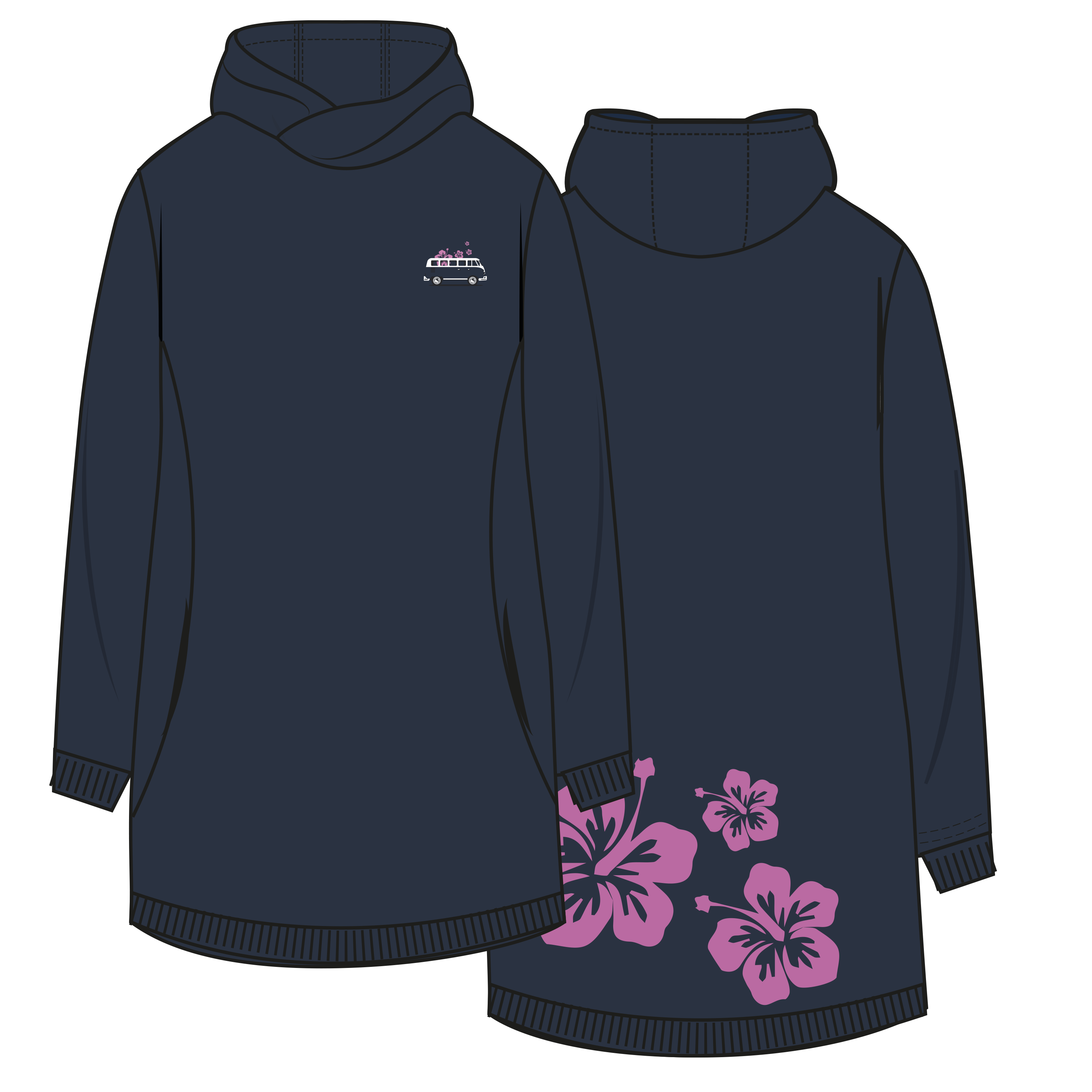 Muggelig Long Hooded Sweat - nightblue