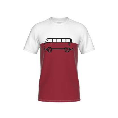 Abfahrt - T-Shirt Kids - darkred-offwhite