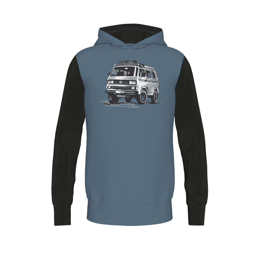 "Vanatiker" (bluegrey) - Hoodie mit VW Bulli Lizenz