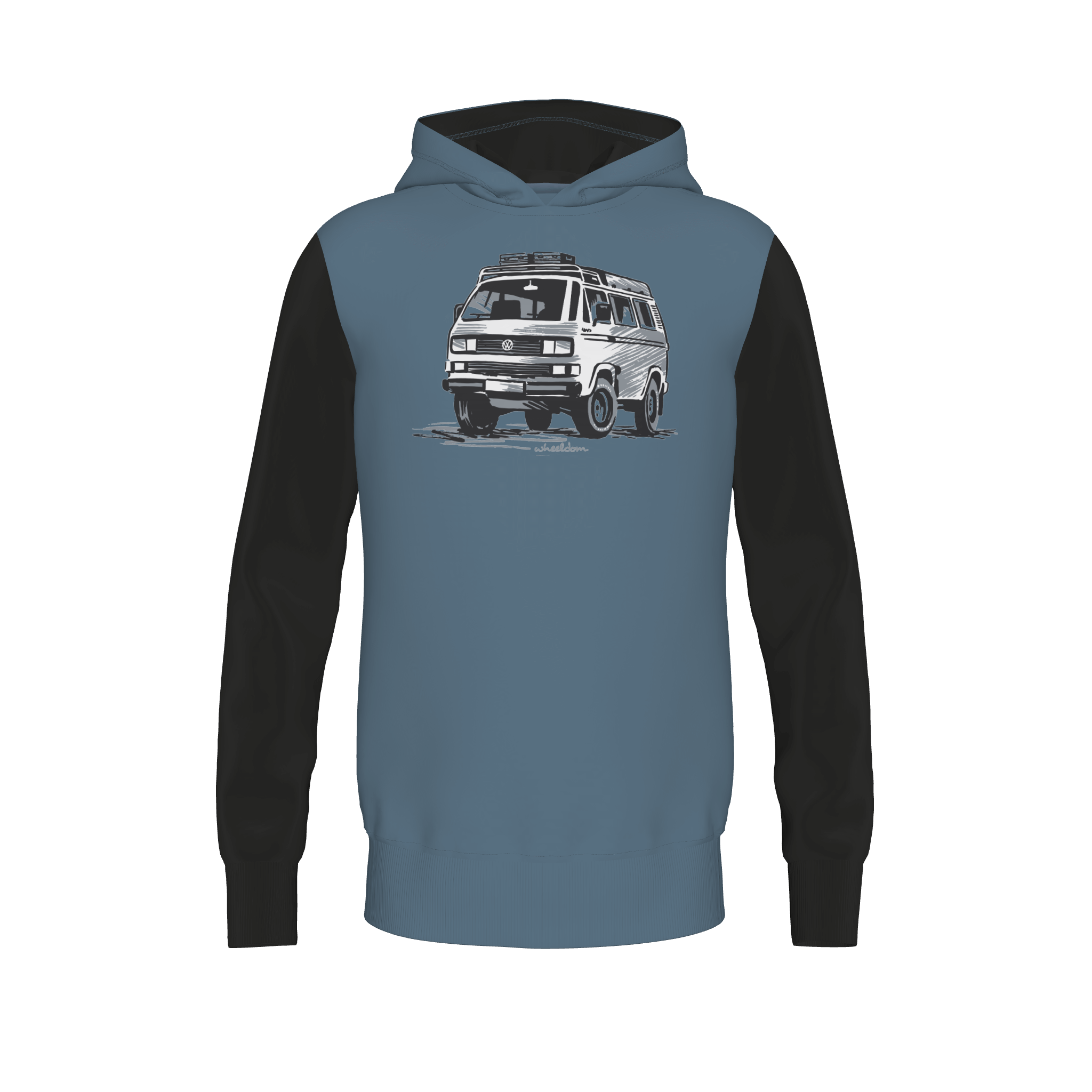 "Vanatiker" (bluegrey) - Hoodie mit VW Bulli Lizenz