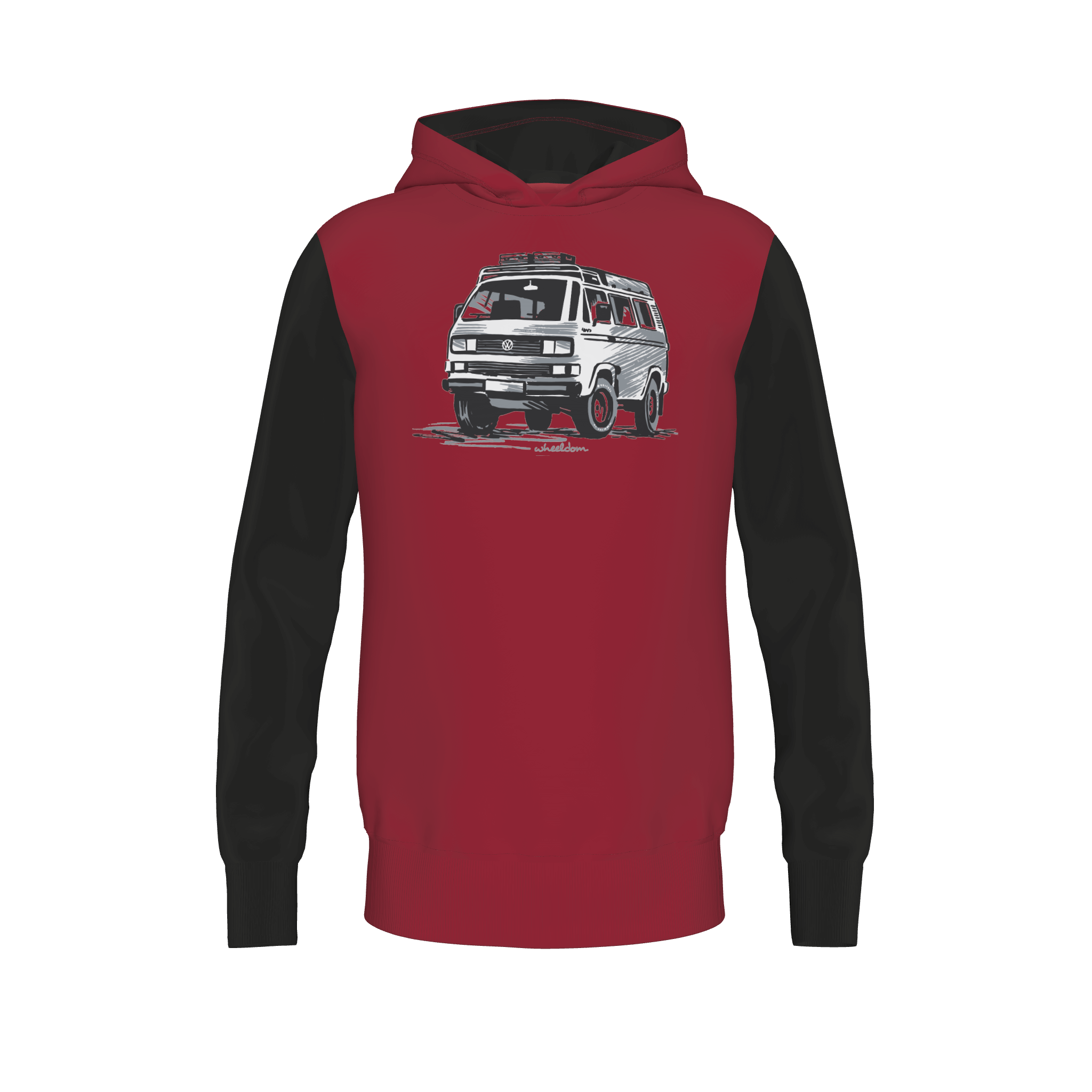 "Vanatiker" (darkred) - Hoodie mit VW Bulli Lizenz