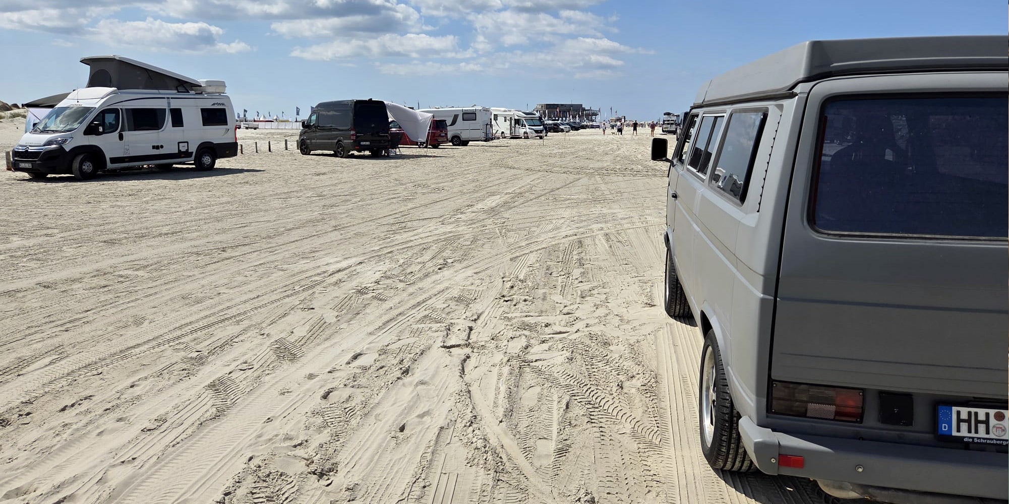 Wheeldom-Elkline Stand am Strand von St. Peter Ording